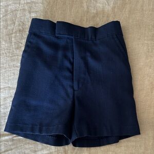 Vintage navy blue linen boys size 5 dress shorts.